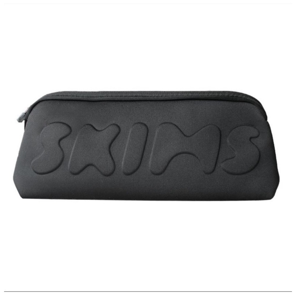 SKIMS Black Neoprene Case‎ Makeup Travel Bag Pouch Cosmetic Organizer New